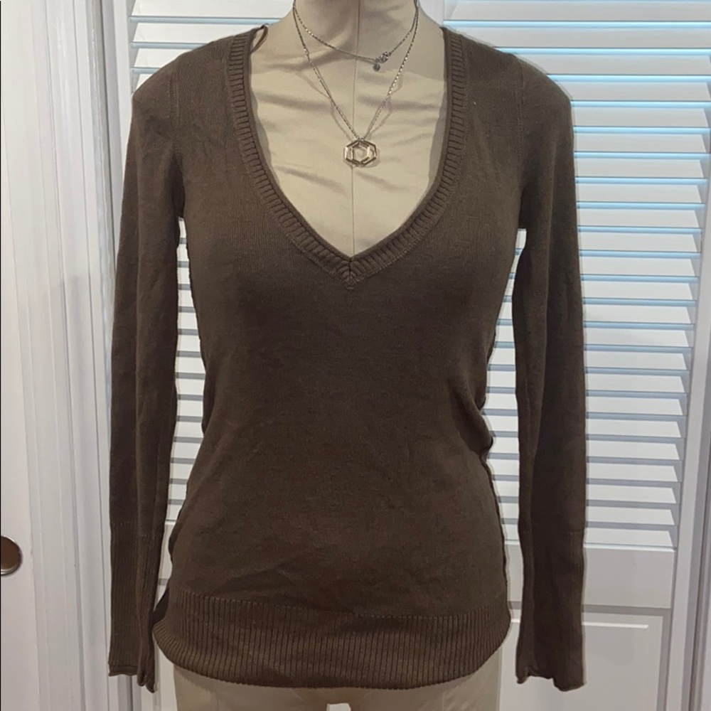 V neck Brown sweater
